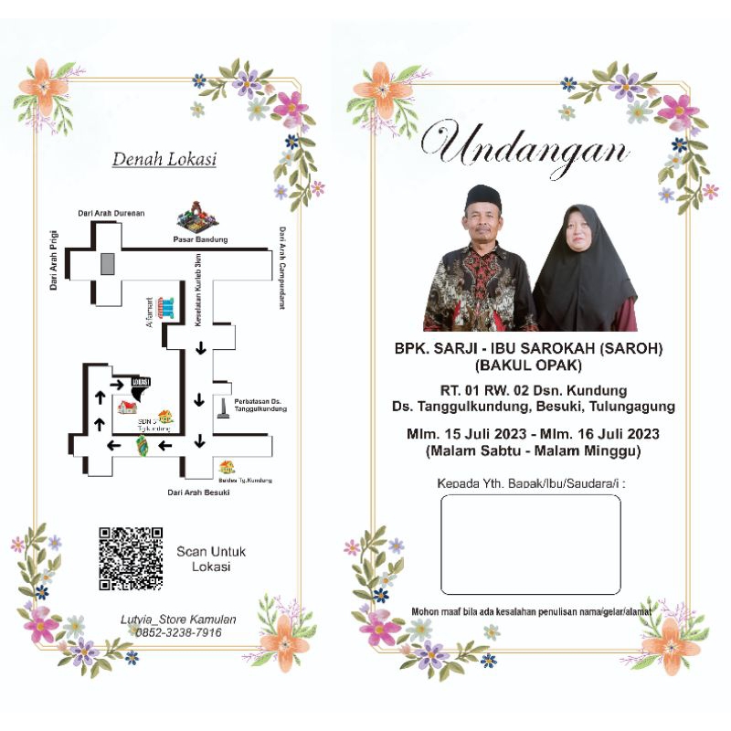 Jual UNDANGAN ORANG TUA | UNDANGAN RUSTIC ORTU | UNDANGAN PERNIKAHAN