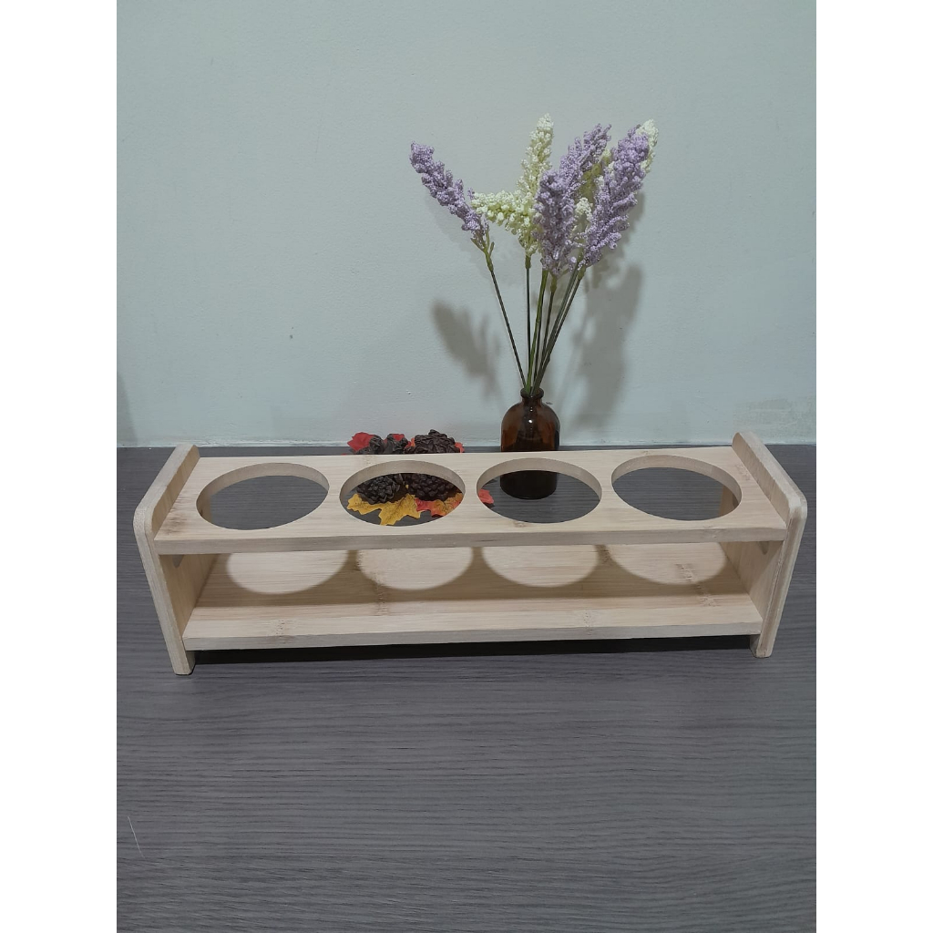 Jual rak botol bambu tempat syrup saos kecap big size wooden rack wine ...