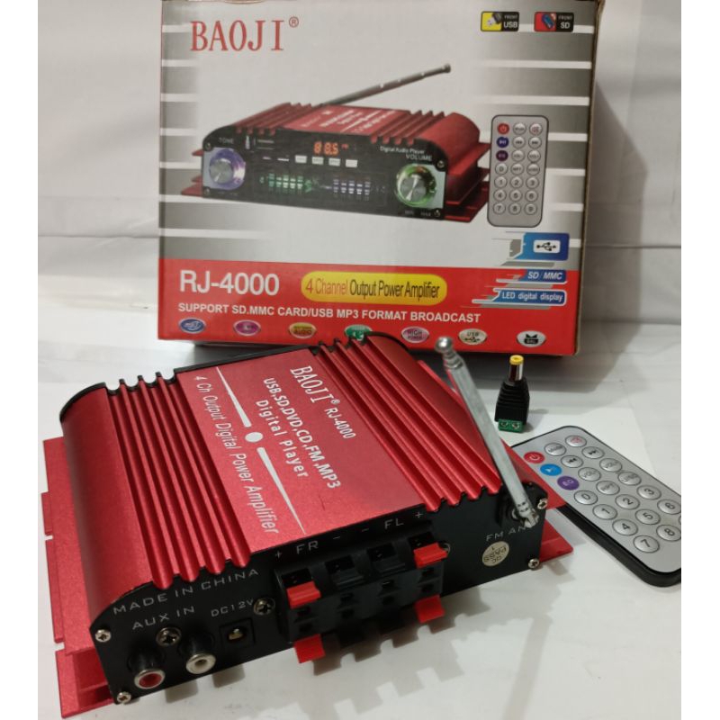 Jual power amplifier 4 chenel RJ-4000 power USB SD card MP3 FM radio ...