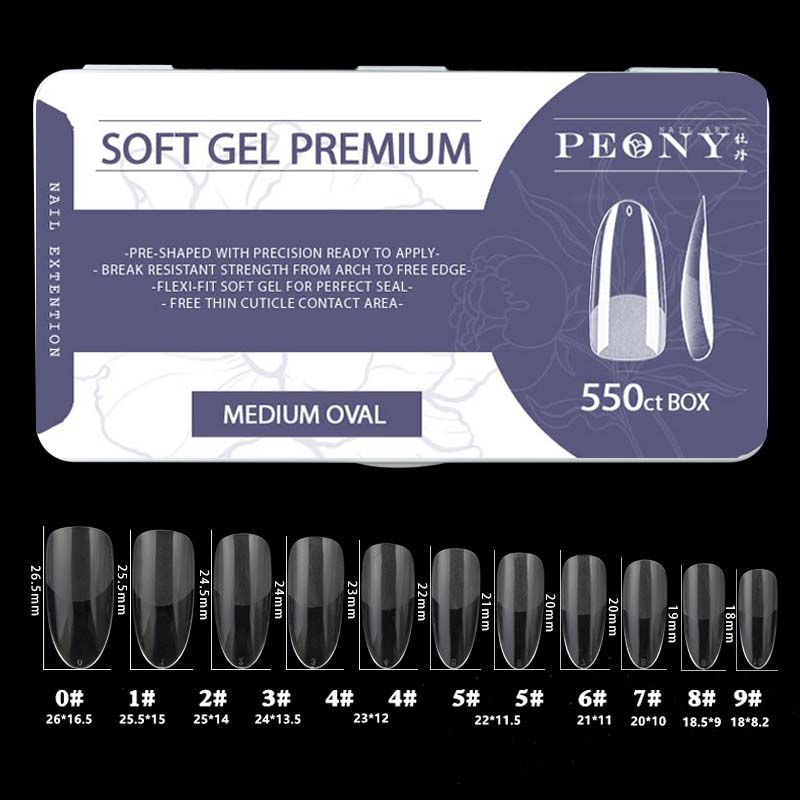 Jual SOFT TIPS 550Pc Peony SIZE MEDIUM Kuku Palsu Extention Kuku