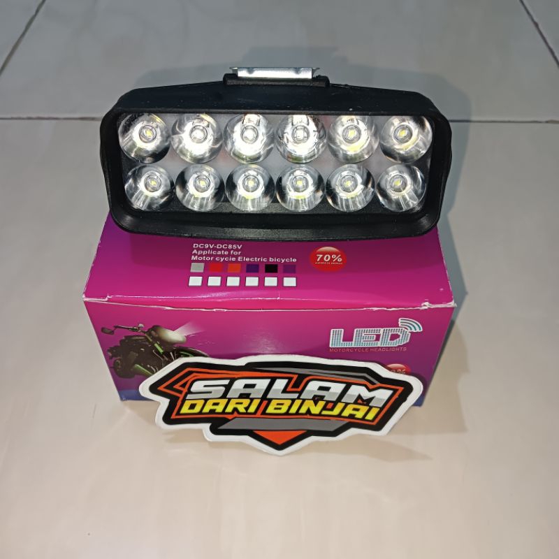 Jual LAMPU LED 12 MATA TEMBAK SOROT LAMPU LED BAR LASER GUN CREE MOTOR ...