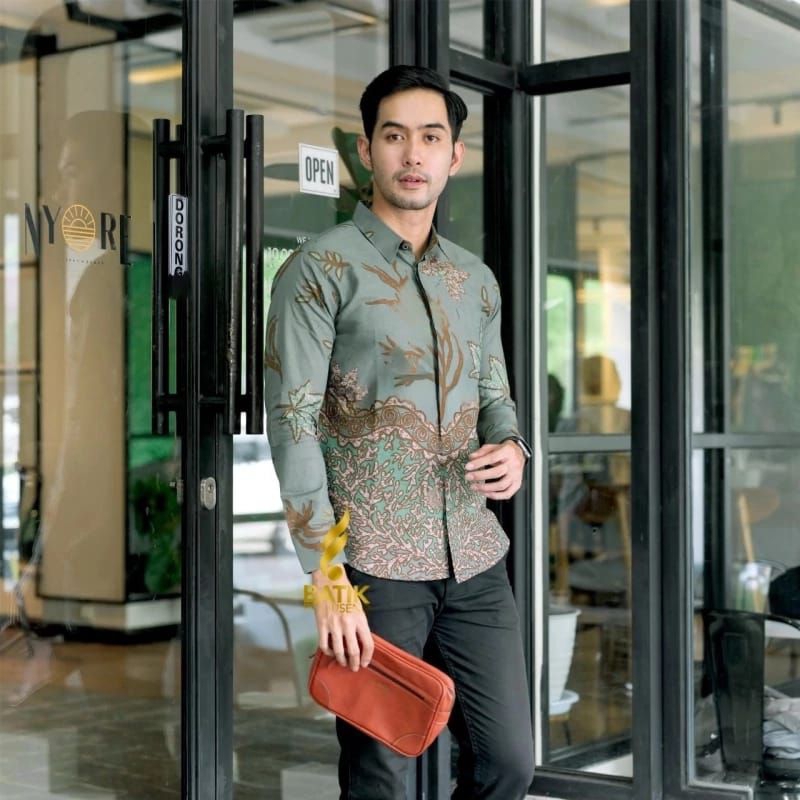 Jual Kemeja batik Slimfit JUMBO/STANDAR BATIK EVARA katun halus warna