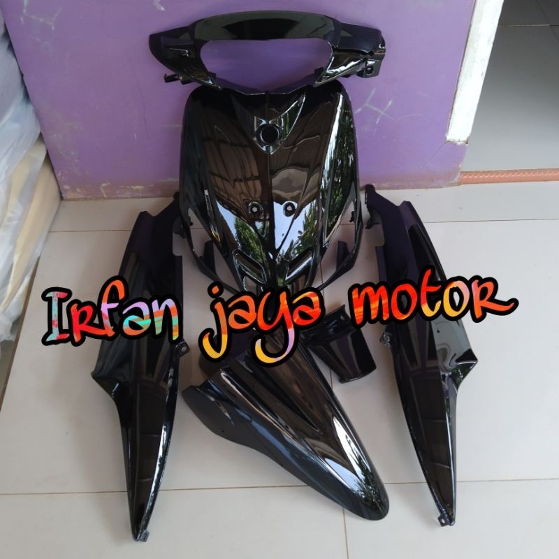 Jual Cover Body Full Halus Yamaha Mio Sporty Hitam Plus Striping Shopee Indonesia