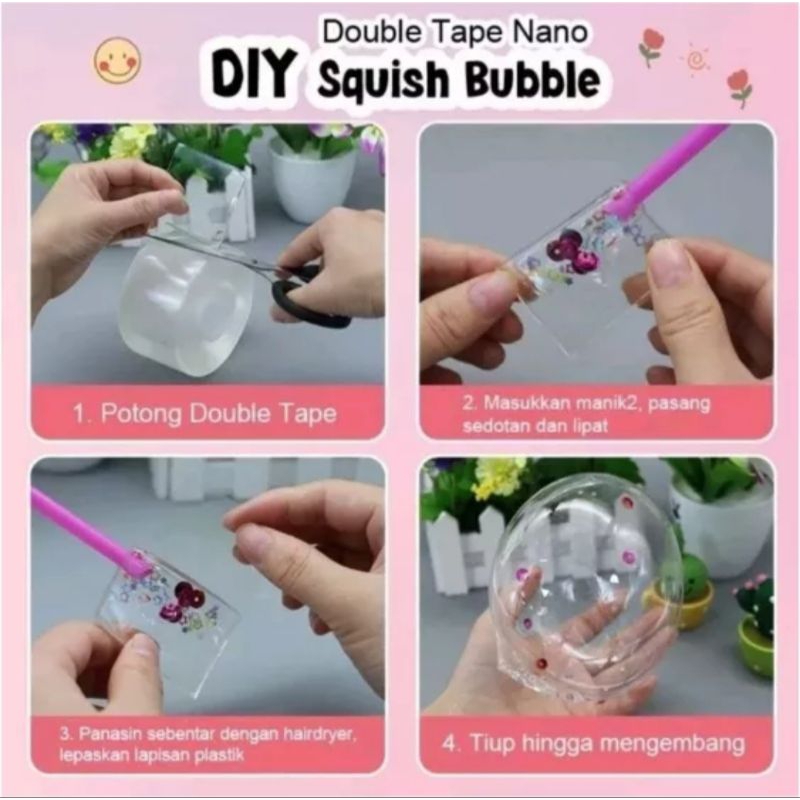 Jual Nano tape DIY blow bubble balon tiup manik sprinkle mainan anak ...