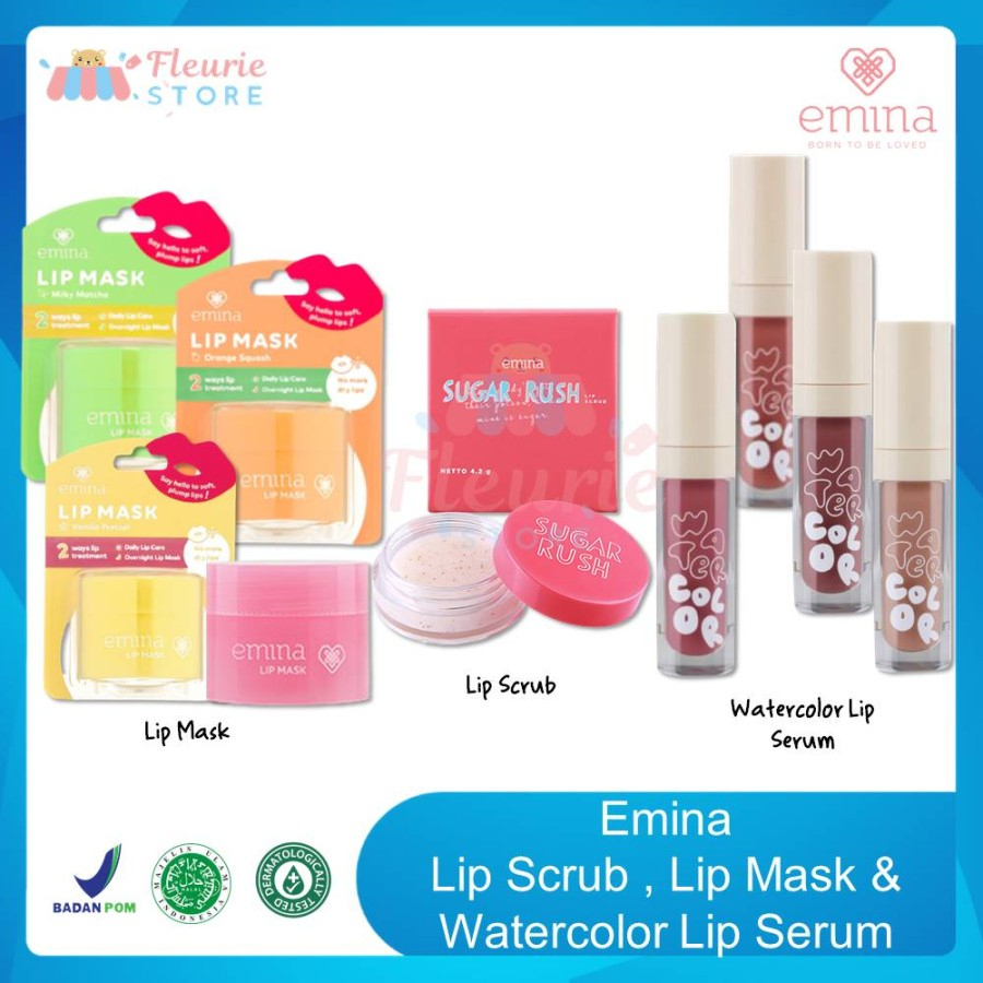 Jual EMINA Sleeping Lip Mask / Sugar Rush Lips Scrub Original BPOM