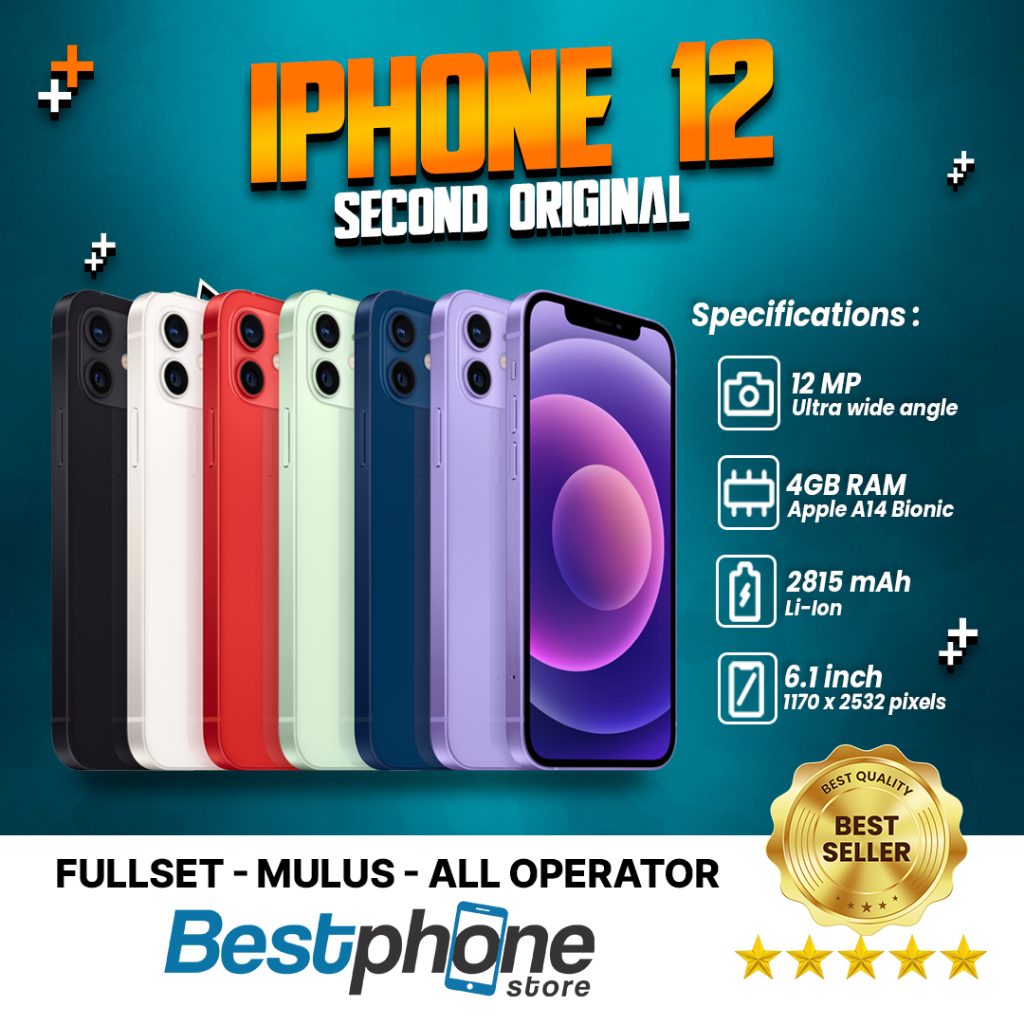 Jual iPhone 12 128Gb Bekas Second Original 100% Mulus | No minus