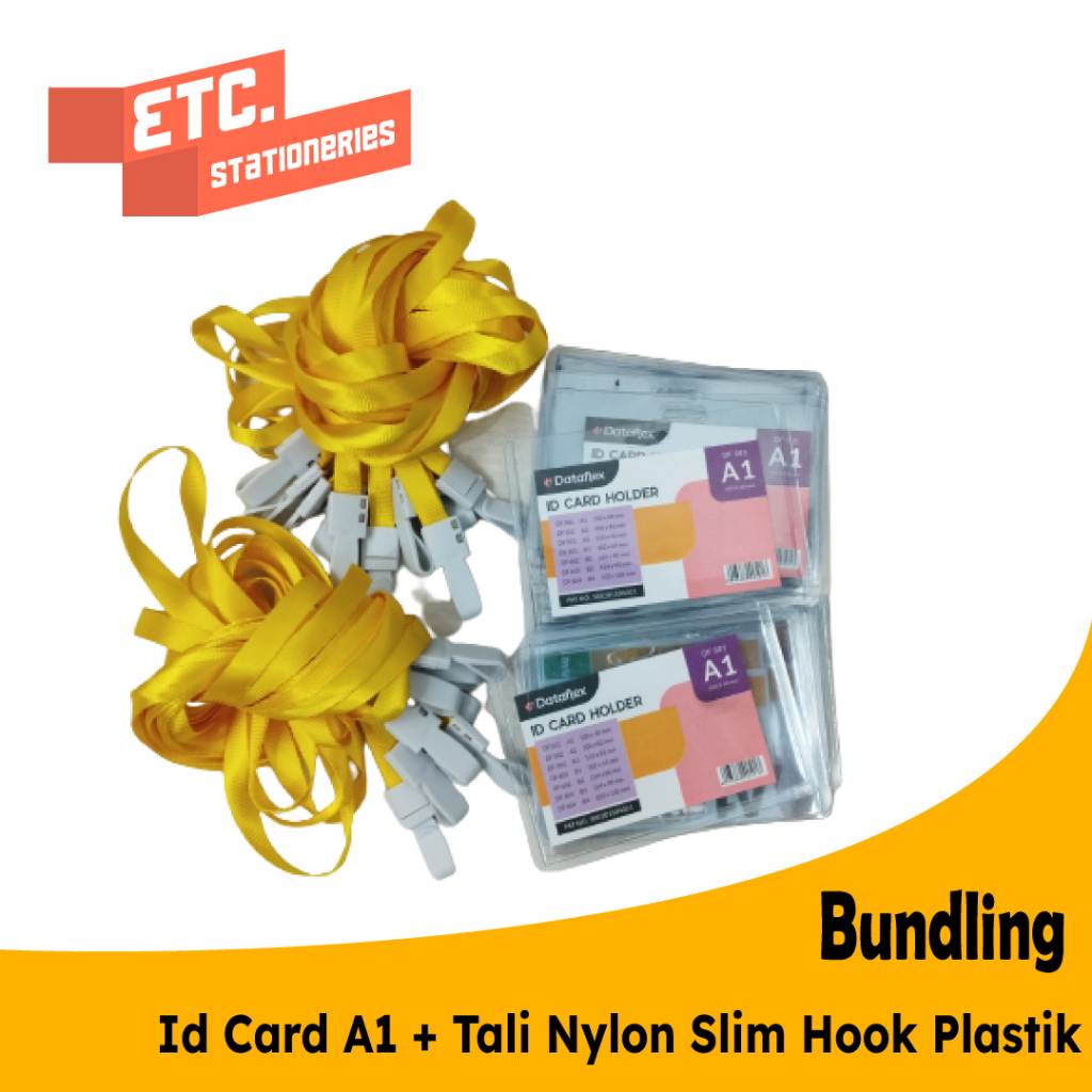 Jual Paket Bundling Id Card A Tali Nylon Slim Hook Plastik Cbt Nylk