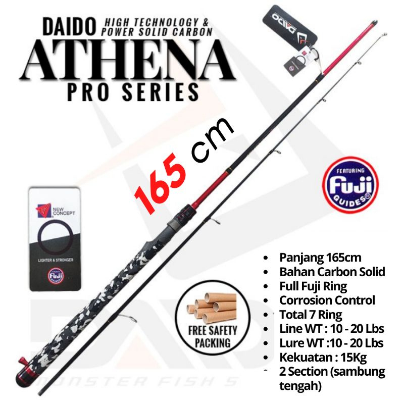 Jual Joran Carbon Solid DAIDO ATHENA Pro Series 165cm RING FUJI Shopee Indonesia