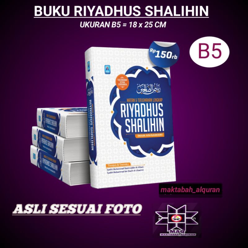 Jual Buku Riyadhus Shalihin Imam An Nawawi B5 Hc Matan Dan Terjemah