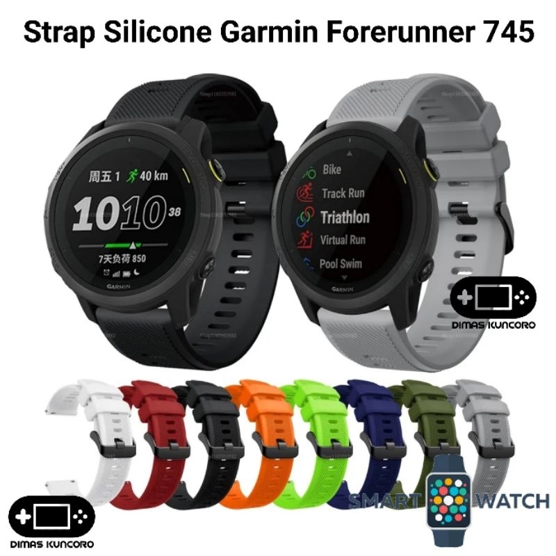 Strap Silicone Garmin Forerunner 745 Silicon Tali Jam Vivoactive 4 45mm Smartwatch