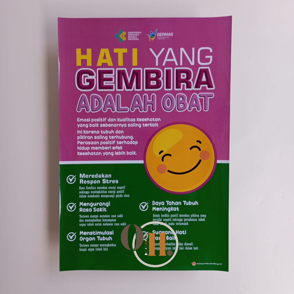 Jual Poster Hati Gembira Adalah Obat Poster Kesehatan Germas Poster Kesehatan Shopee 