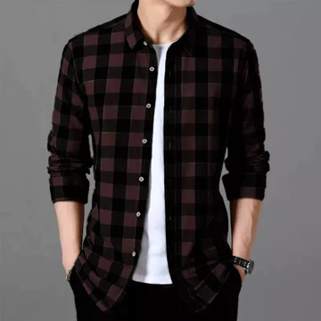 Kemeja Flanel Pria Lengan Panjang Pakaian Pria Lengan Panjang Motif Kotak Exclusive