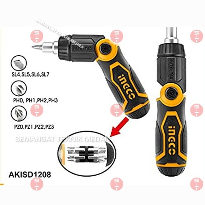 Jual 13 in 1 PCS 13PCS OBENG RATCHET RACHET SCREWDRIVER SET INGCO ...
