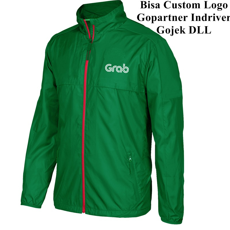 Jual Jaket Windbreaker Pria Jakey Grab Gojek Full Bordir Jaket Grabbike Driver Jaket Go Jek