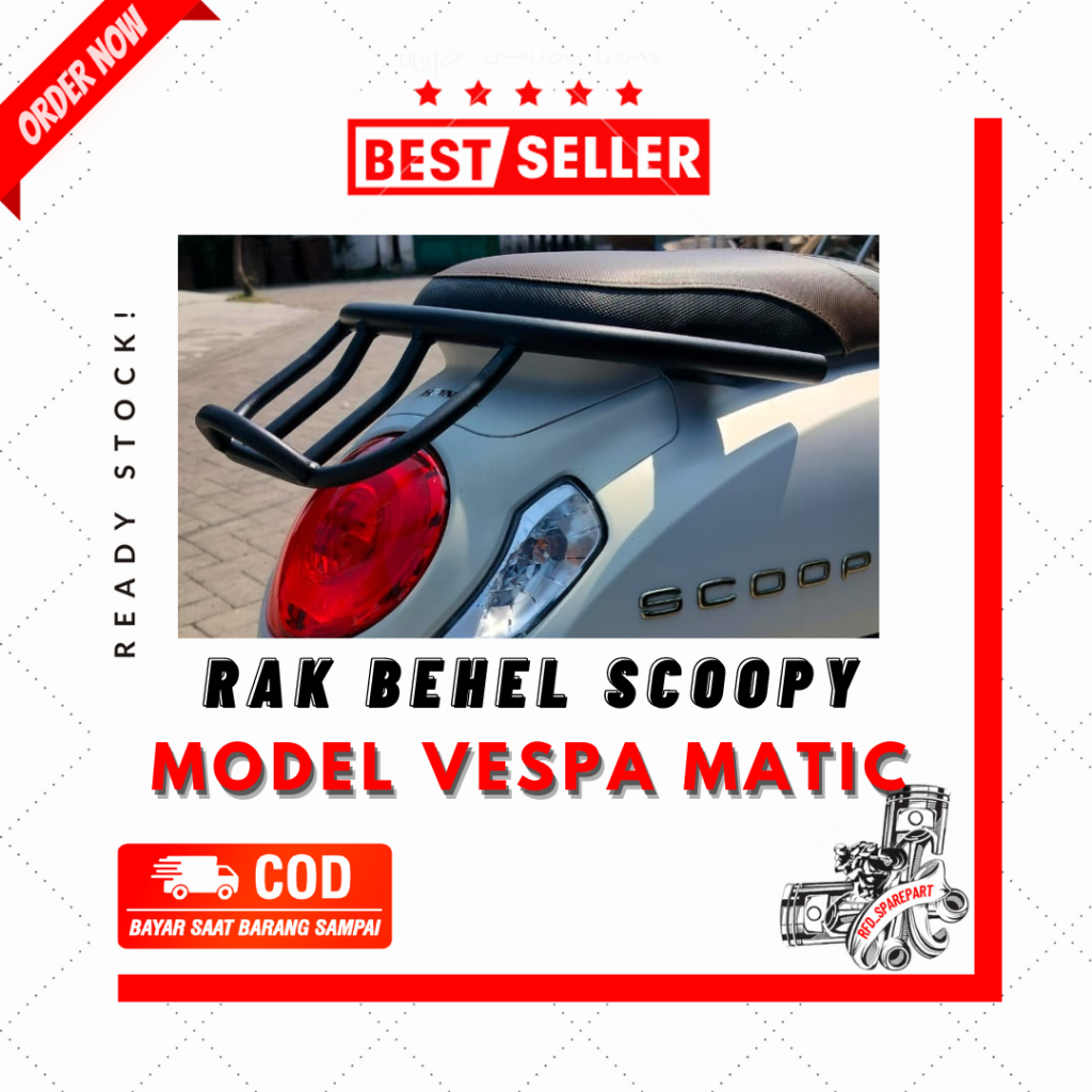 Jual Rear Rack Behel Planger Rak Aksesoris PNP Honda Scoopy Model Vespa ...
