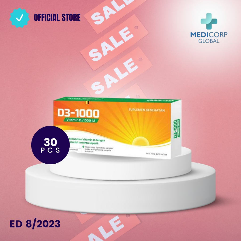 Jual Vitamin D3 1000 IU Pyridam Farma multivitamin kesehatan 1 box isi