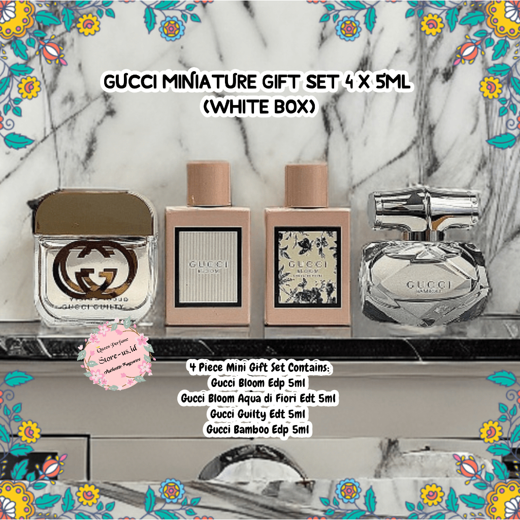Jual Parfum GUCCI MINIATURE GIFT SET 4 X 5ML (WHITE BOX) ORIGINAL