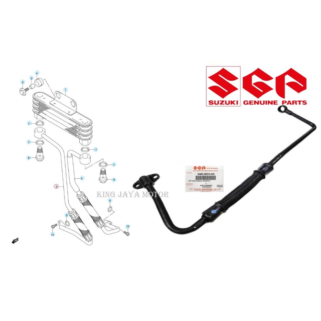 Jual SELANG RADIATOR KANAN SATRIA FU ORIGINAL SUZUKI 16460-25G10-000 ...
