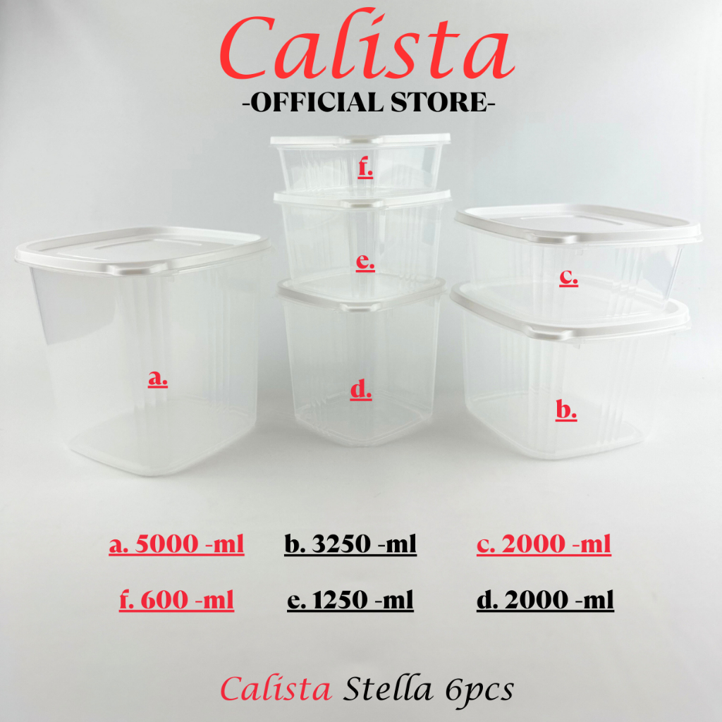 Jual CALISTA TOPLES SET PLASTIK BENING CALISTA STELLA PUTIH SET ISI 6PCS FOOD CONTAINER PREP