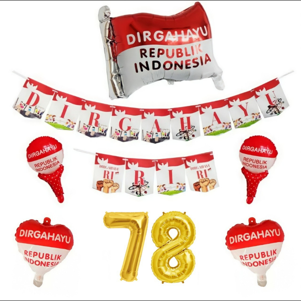 Jual Paket Dekorasi HUT RI / Hiasan Balon Dirgahayu HUT RI 17 AGUSTUS ...