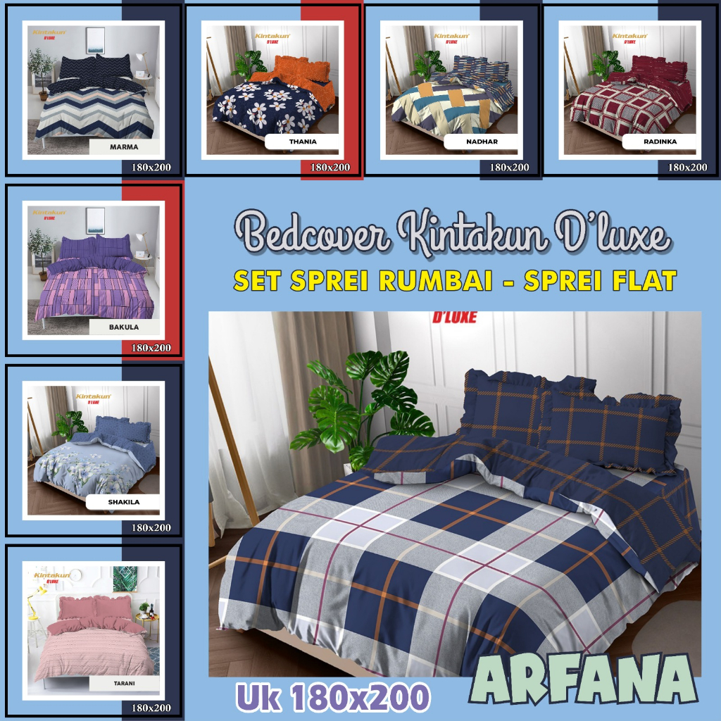 Jual Bedcover Kintakun Dluxe Set Sprei Flat Uk X King Size Set Sprei Flat X