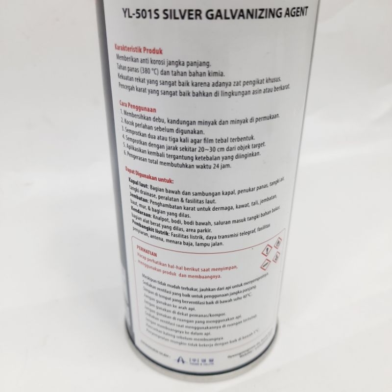 Jual Cold Silver Galvanizing / Galvanis Spray 420 ML YECOA YL-501S ...