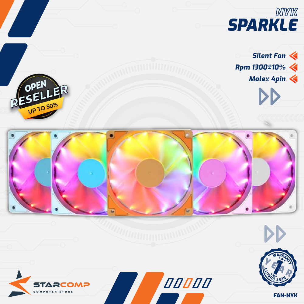 Jual Nyk Sparkle Fan Case 12CM RGB / CPU Cooler Fan 12CM RGB | Shopee ...