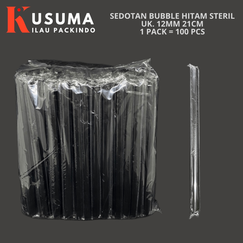 Jual Sedotan Bubble Boba Hitam Steril Mm Isi Pcs Per Pack Higenis