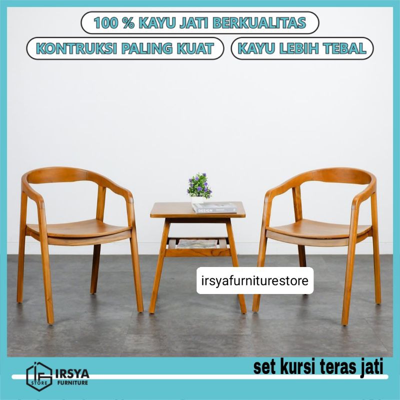 Jual Kursi Teras Jati / Set Meja Teras Kayu Jati Murah Finishing ...