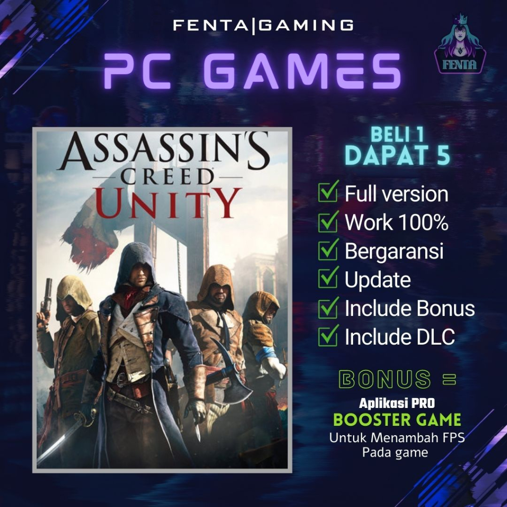 Jual Assassins Creed Unity Gold Edition Game Pc Game Laptop