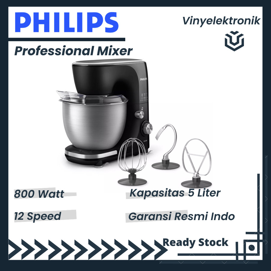 Jual Philips Kitchen Machine Pro Stand Mixer HR7922/90 Kapasitas 5L