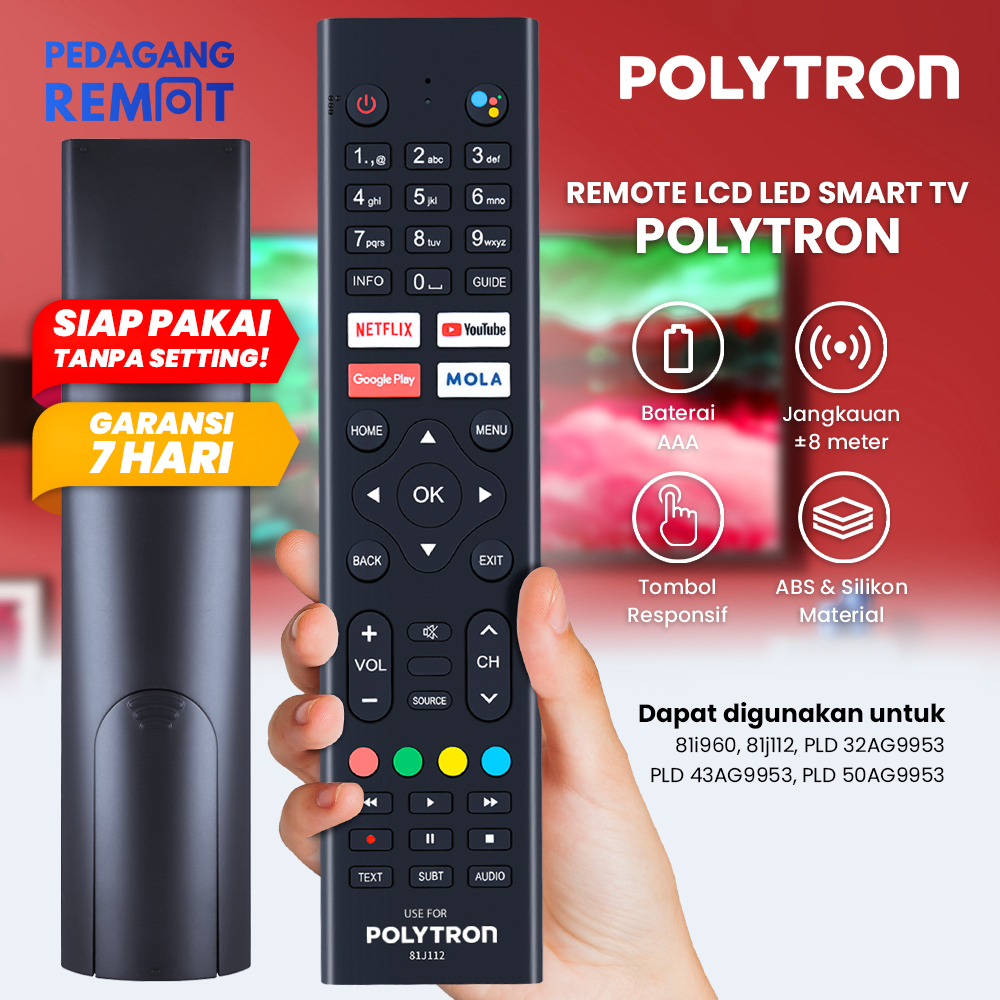 Jual Remot Remote TV Polytron LCD LED Android Smart TV 81i960 PLD ...