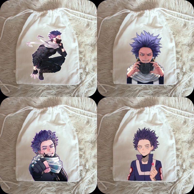 Jual Tas Serut Putih Hitoshi Shinso Anime My Hero Academia Bahan Kanvas ...