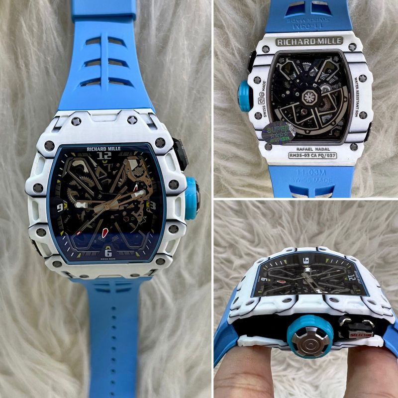 JTM WATCH Jam Tangan Pria Richard Mille Rm35 03 Carbon Rubber Clone Autometic