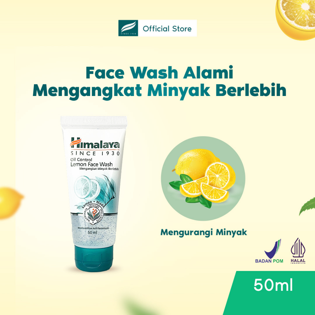 Jual Himalaya Oil Control Lemon Face Wash 50ml Gel Sabun Pembersih