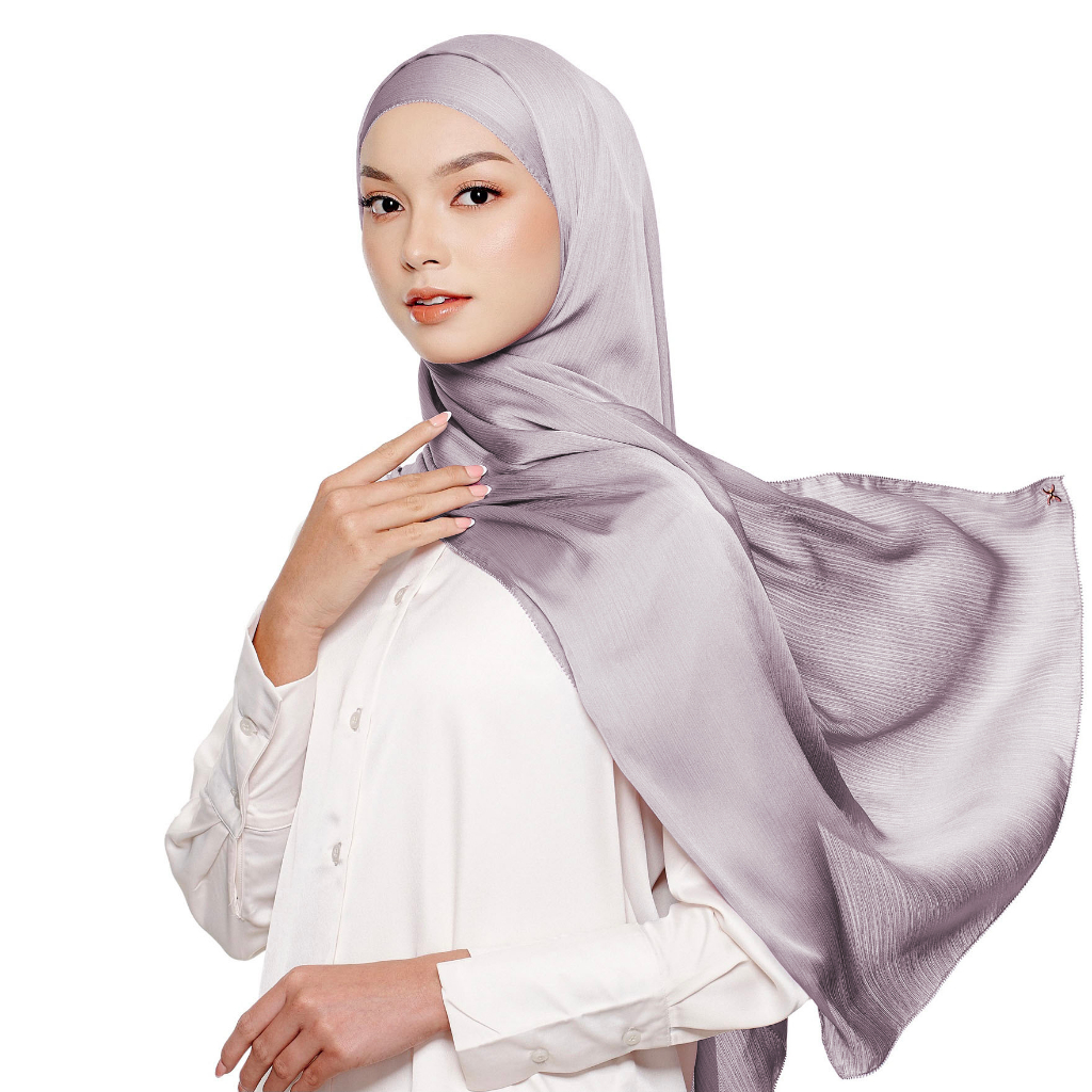 Jual Hameeda - Duha Crinkle Silk Pashmina Hijab | Eyelash Hem Stitch ...
