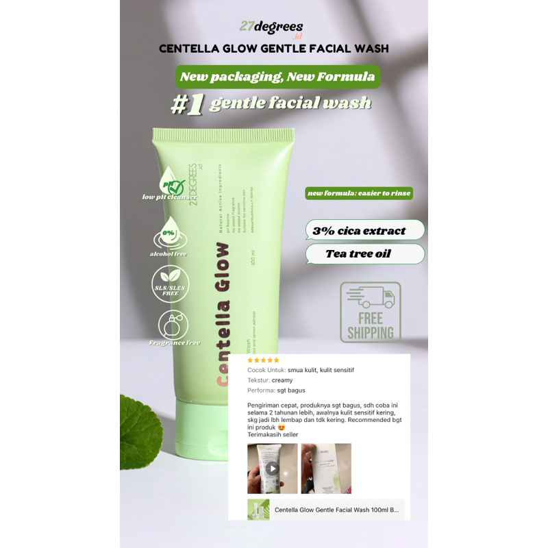 Jual Centella Glow Gentle Facial Wash 100ml BPOM registered for