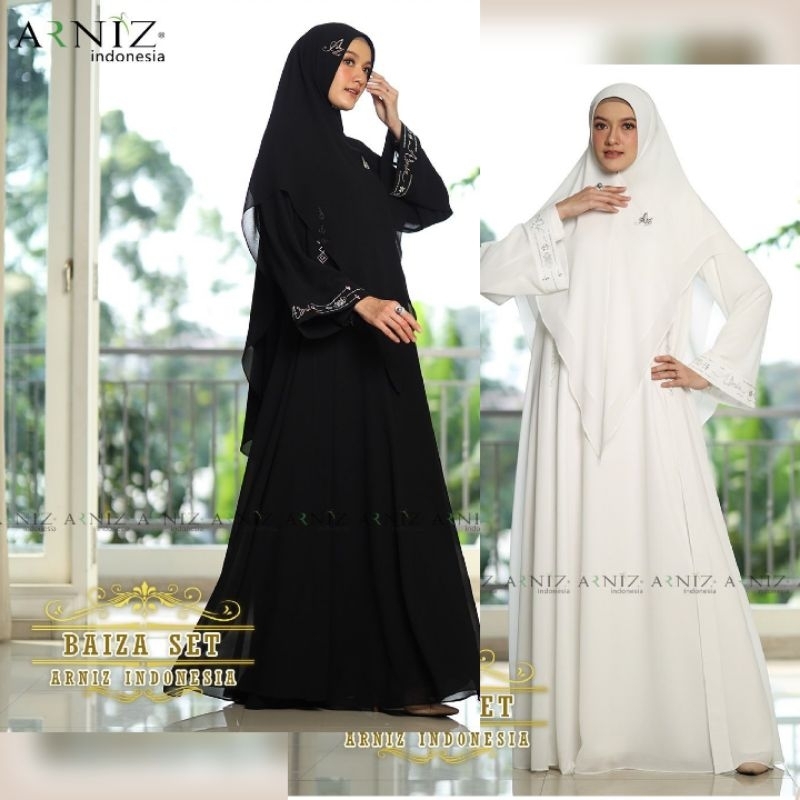 Jual BAIZA Gamis Syari Set ( Inner Outer Khimar ) Original By Arniz ...