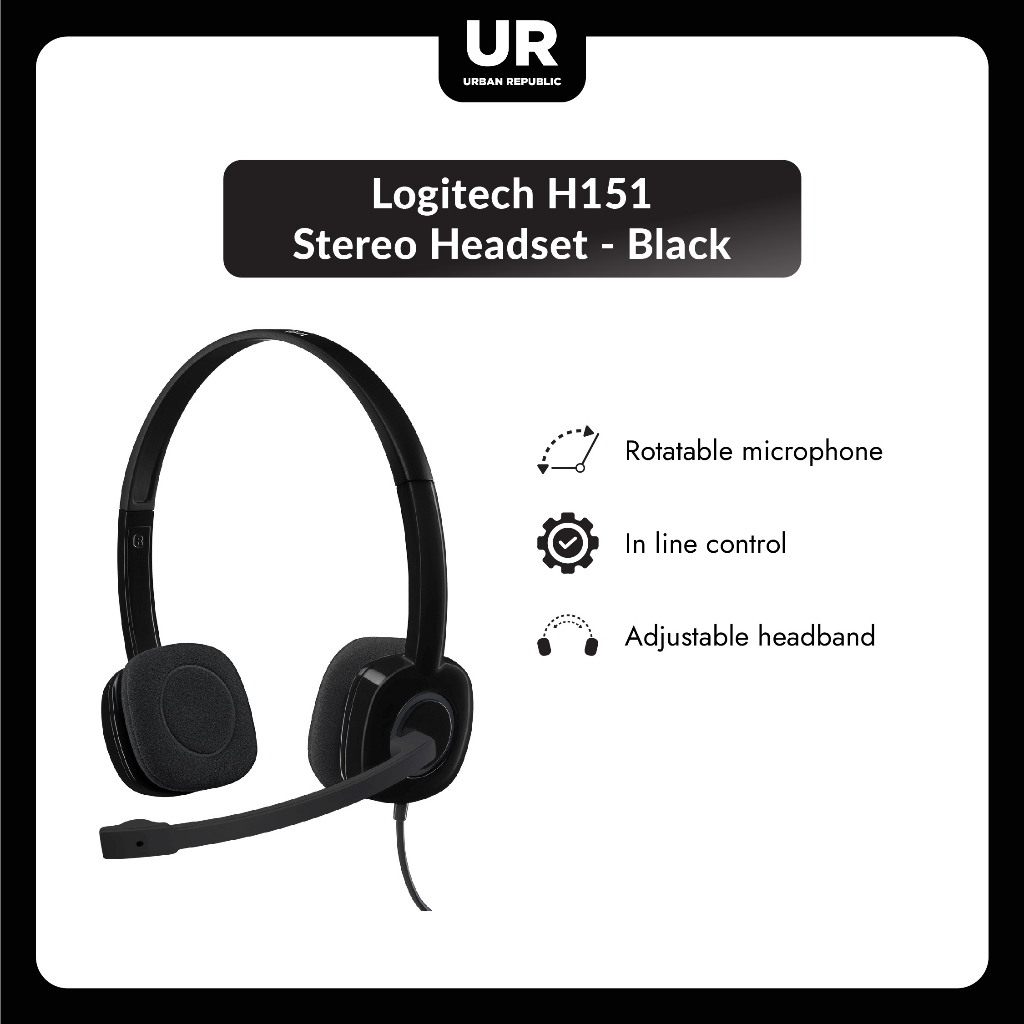 Jual Logitech H151 Stereo Headset - Black | Shopee Indonesia
