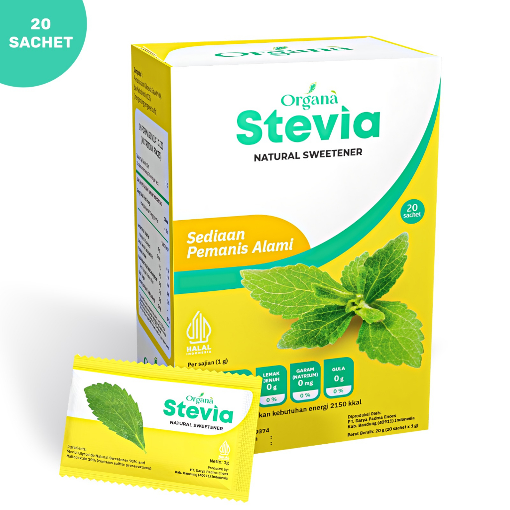 Jual Organa Stevia Natural Sweetener Pengganti Gula dari Stevia isi