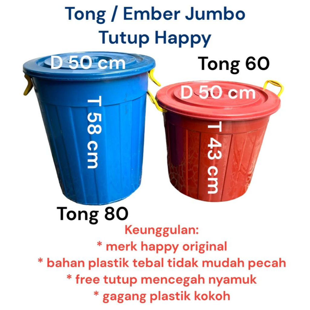 Jual Tong 80 Ember Plastik Bak Air 80l Besar Tong Air Jumbo 80 Liter Murah Shopee Indonesia 0472