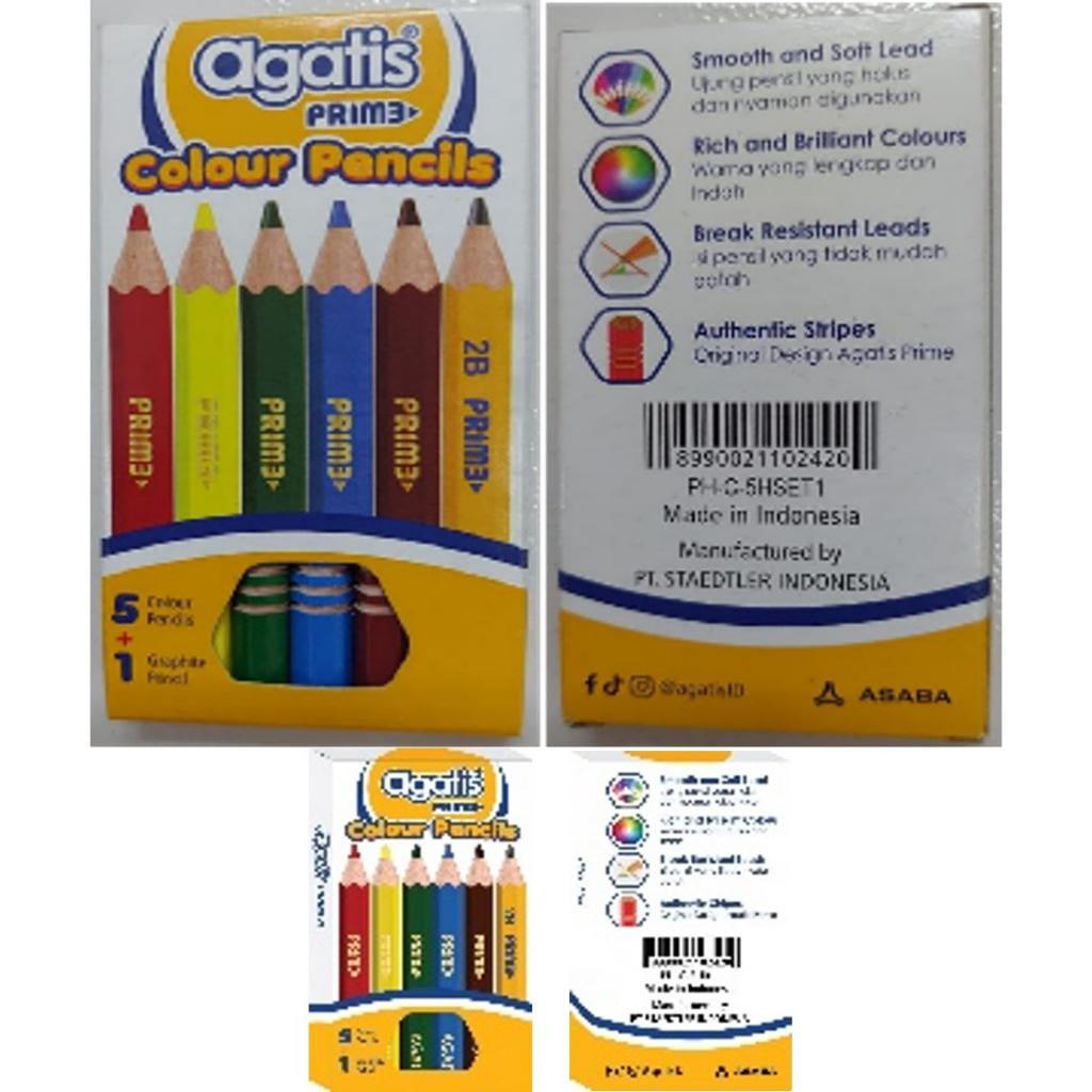 Jual Asaba Bandung - AGATIS PRIME PERMANENT COLOR PENCIL C5 WARNA DASAR ...