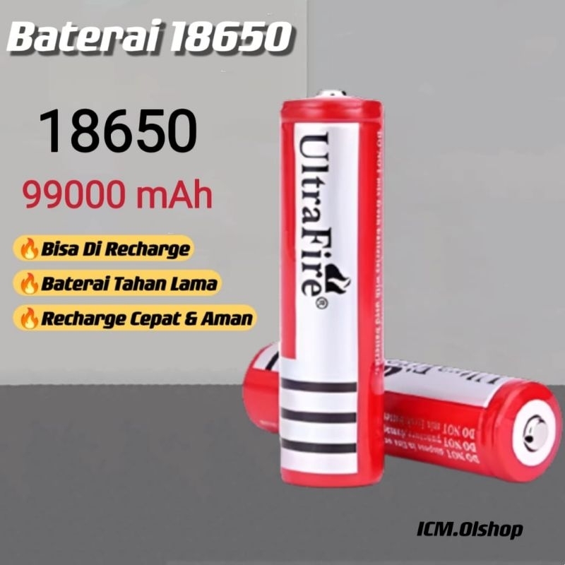 Jual Baterai 18650 8800mah 3.7V Batre-Baterai Cas Senter | Shopee Indonesia