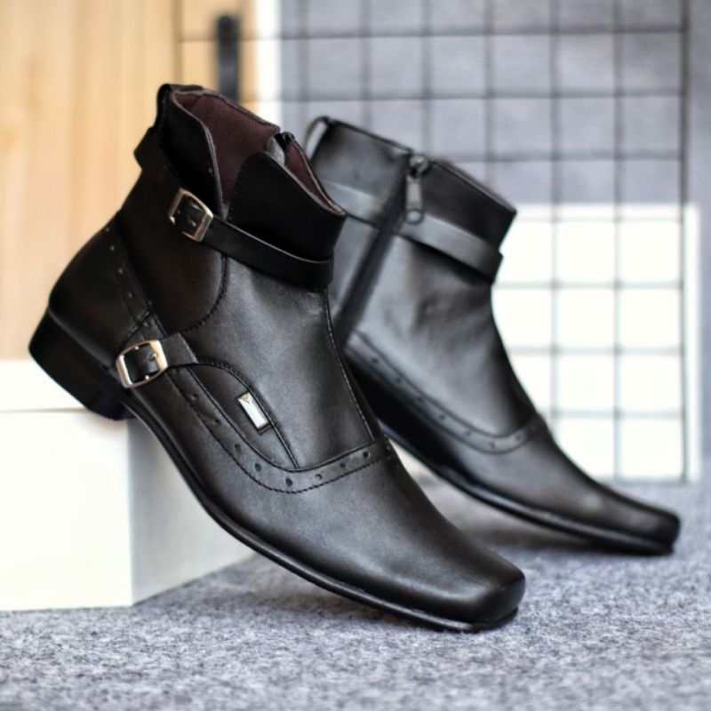 Jual SULTAN FOOTWEAR X EIGHT SEPATU PDH PANTOFEL KULIT ASLI SEMI BOOTS ...