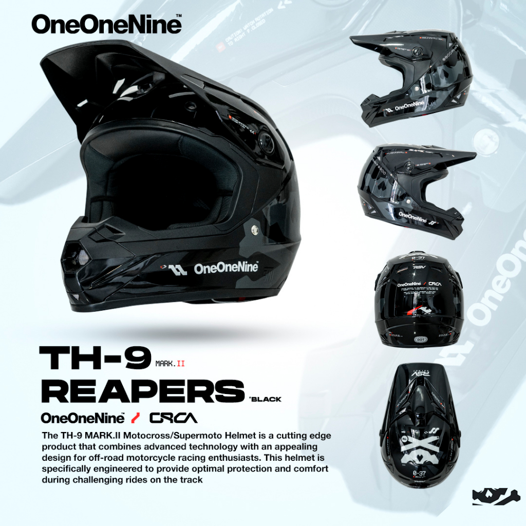 Jual HELM ONEONENINE X ORCA TH9 REAPERS MARK II - BLACK GLOSSY | Shopee ...