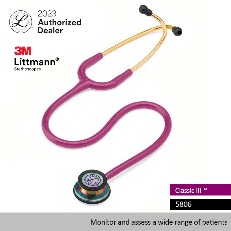 Jual 3M Raspberry Tube, Rainbow Finish Chestpiece, Littmann Classic III ...