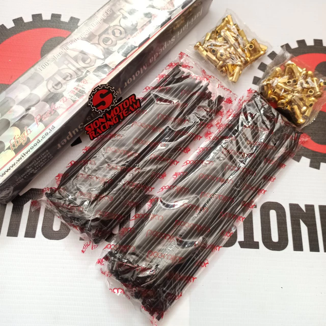 Ruji / Jari Kawasaki KLX 150 Hitam nepel Gold untuk 16-19 Holes 36- WILWOOD