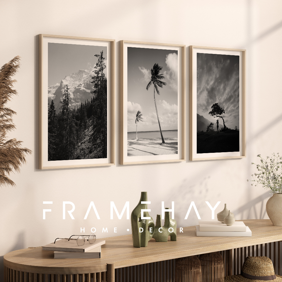 Jual Dekorasi Dinding Rumah Hitam putih minimalis 40x60cm Hiasan