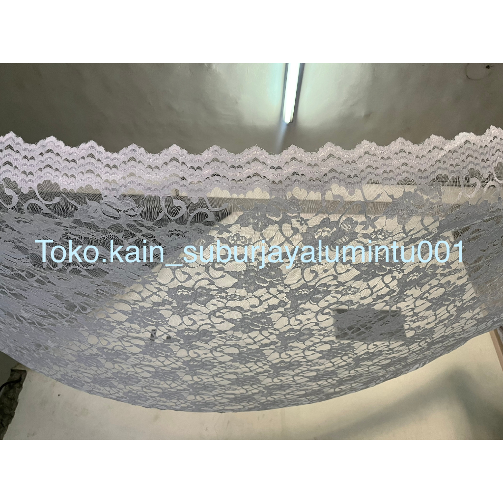 Jual brokat dekorasi / brukat tenda / lace / vitrage / white lace ...