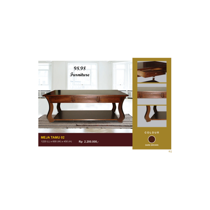 Jual DE'VICE MEJA TAMU PANJANG KAYU Terbaik Minimalis Tipe 02/MEJA SOFA ...